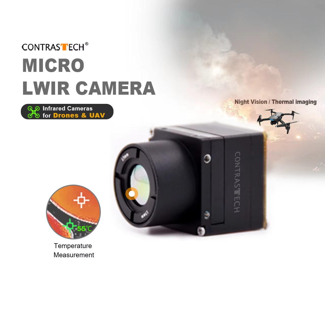 Thermal Imager Drone Gimbal - 640x512 LWIR Nucleo per imaging termico